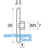 Rndelschraube zu Glastablar-Klemmtrger Zylinder B, Messing verchromt poliert