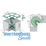 Oberbodenwinkel fr feste Rckwand REVO 90, 450 x 40 x 450 mm