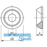 Rosette 90 Vollmetall M 5 Edelstahl A1 fr Senkschrauben
