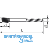S-Distanzschraube 6x10x200 Torx 25 verzinkt Abstandsschraube