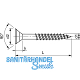 Spanplattenschraube Senkkopf 5.0x 80 Teilgewinde Pozidriv 2 Edelstahl A2