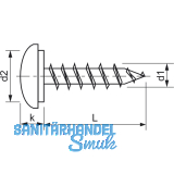 Fensterbankschraube 3.9x16 Phillips Kreuzschlitz Edelstahl A2