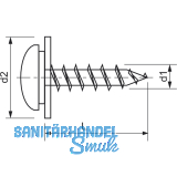 Fensterbankschraube 3.9x25 Phillips Kreuzschlitz Edelstahl A2 mit Polyamid-Sch.