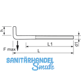 Schraubhaken mit metrischem Gewinde M 4x40 verzinkt-blau