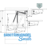 Parallel-Schwenkmechanik PSM 1128,Einbauhhe 455 mm, Stahl wei lackiert