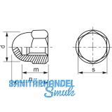 ~DIN1587 Kunststoffabdeckkappe fr Sechskantschrauben M16 Polyethylen schwarz