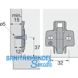 HETTICH Anschraub - Kreuzmontageplatte-Systemschraube 9071667, D 3, Stahl