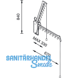 Kleiderlift Otto, H 885, Tragkraft 5KG, Kunststoff wei