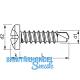 SFS-SN2/ 8 Fensterbohrschraube Halbrundkopf 3.5x13 PH 2 verzinkt-blau