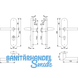 HOPPE SH-Drckergt. STOCKHOLM - auf LS PZ88, mK., Alu, silber elox.