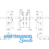 HOPPE SH-Drckergt. STOCKHOLM - auf LS PZ88, TS67 - 72, mK., Alu, silber elox.
