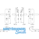 HOPPE SH-Drckergt. VERONA - auf LS PZ88, TS67 - 72, oK., Alu, silber elox.