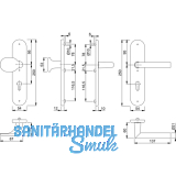 HOPPE SH-Wechselgt. AMSTERDAM - auf LS PZ88,TS67-72, SST8,5, oK.,silber elox