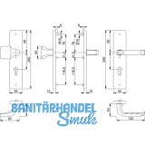 HOPPE SH-Wechselgt. LONDON - auf LS PZ88,TS42-47,SST 8,5, oK.,silber elox