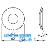 SN212745 M 6 6.4x14x0.8 Edelstahl 1.4310 Spannscheibe leichte Ausfhrung