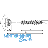 SPAX Holzfassadenschraube Linsensenkkopf 4.5x 50 TG TX20 A2 mit Zulassung