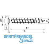SPAX Halbrundkopf 3.5x 30 Vollgewinde Pozidriv 2 verzinkt-blau mit Zulassung