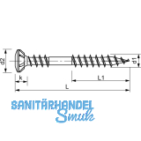 SPAX Fassadenschraube Linsensenkkopf 4.5x 70 TX20 mit Fixiergewinde Edelstahl A2