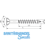 SPAX-M Senkkopf 4.5x 50 Teilgewinde Torx 20 verzinkt-blau