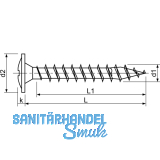 SPAX Rckwandschraube 4.0x 25 Vollgewinde Pozidriv 2 verzinkt-blau