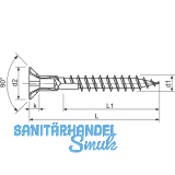 SPAX Senkkopf 4.5x 25 Vollgewinde Pozidriv 2 mit Kopflochbohrung verzinkt-blau
