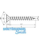 SPAX Senkkopf 3.0x 25 Vollgewinde Pozidriv 1 verzinkt-blau mit Zulassung