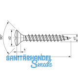 Spanplattenschraube Linsensenkkopf 3.0x 25 Vollgewinde Pozidriv 1 vermessingt