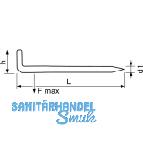 Stahlhaken 40 Stahl verzinkt-blau