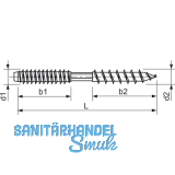 Stockschraube 8x140 Torx verzinkt mit Schlsselflche