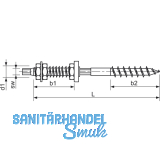 Stockschrauben M12x350 Edelstahl A2 vormontiert fr Solarbefestigung m Zulassung