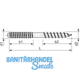 Stockschraube 6x 70 Torx verzinkt mit Schlsselflche