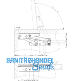 Truhenbankbeschlag mit Gasdruckfeder, Tragkraft 6KG, Stahl gelb chromatiert