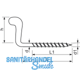 Vorreiber mit Holzgewinde 3.3x25 verzinkt-blau