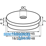 QuickClick Einsatz ULTRASOFT zum Eindrcken  50 mm, Kunststoff natur