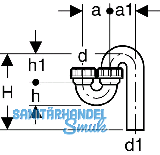 Geberit PE Siphon Einlauf und Auslauf