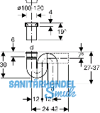 Geberit PE Siphon f.Hock-WC d 110