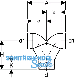 Geberit PE Doppelbogen f.Wandkl. 90 Grad