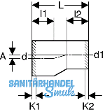 Geberit Reduktion PE-HD d200/125 lang