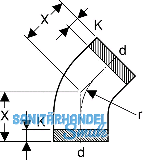 Geberit PE Bogen 45 Grad d 200 370045
