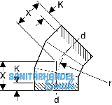 Geberit PE Bogen 45 Grad d 315 372045