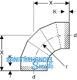 Geberit PE Bogen 90 Grad d 250 371055