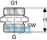Geberit Mepla bergangsnippel vernickelt