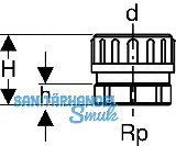 Geberit PE Stutzen 56mmx2' messing