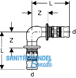 Geberit Mepla Winkel 90 Grad d 26mm