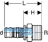 Geberit Mepla bergang d 32mmx1"AG