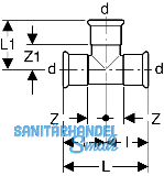 Geberit Mapress C-Stahl T-Stk.egal mit