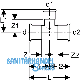 Geberit Mapress C-Stahl T-Stck mit