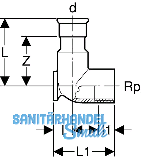 Geberit Mapress Edelst.Gas Deckenwinkel