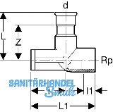 Geberit Mapress Edelstahl Deckenwinkel