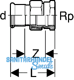 Geberit Mapress C-St. Durchgangsverschr.